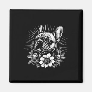Aimant Amateur de chien Bouledogue français de style tato