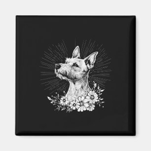 Aimant Amateur de chien Fox Terrier de style de tatouage