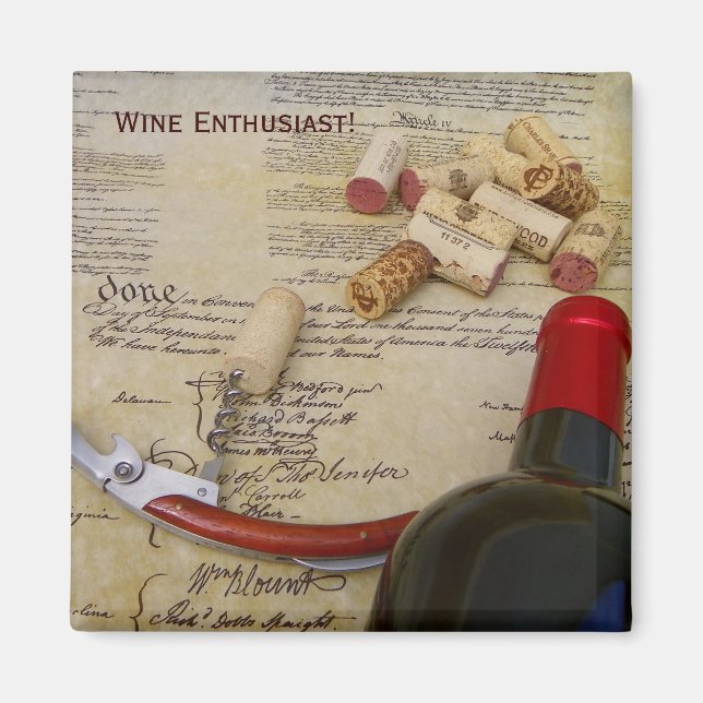 Aimant Amateur de vin cool Magnet! (Devant)