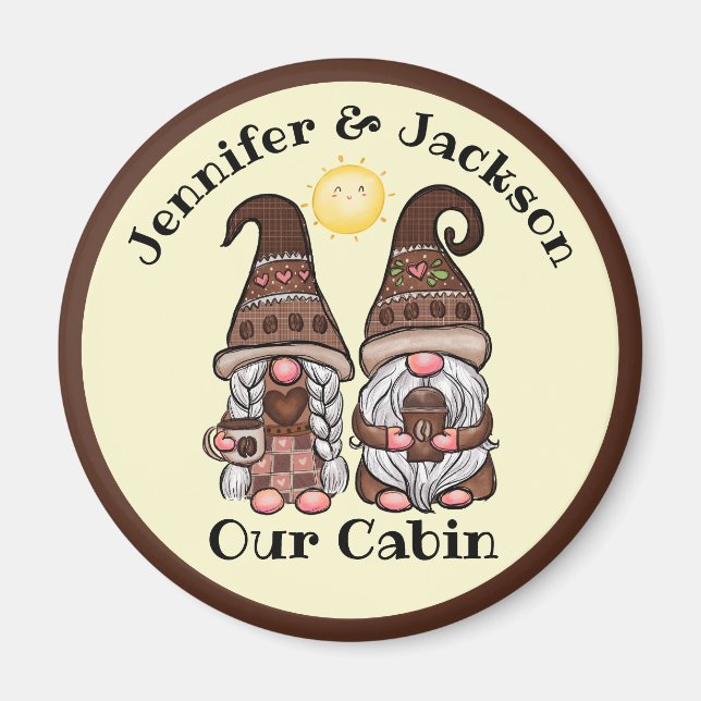 Aimant Amateurs de café Gnome Couple Cruise Porte Marker (Devant)