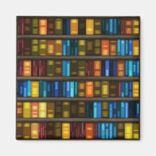 Aimant Amateurs de livres et bibliothécaires Livres color