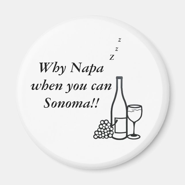 Aimant Amateurs de vin de la vallée de Sonoma (Devant)