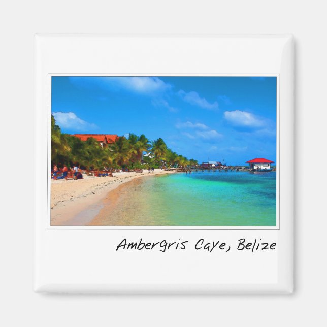 Aimant Ambergris Caye Belize Destination Voyage (Devant)