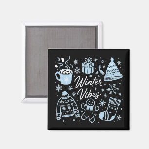 Aimant Ambiance d'hiver Vacances Saison de Noël Flocons d