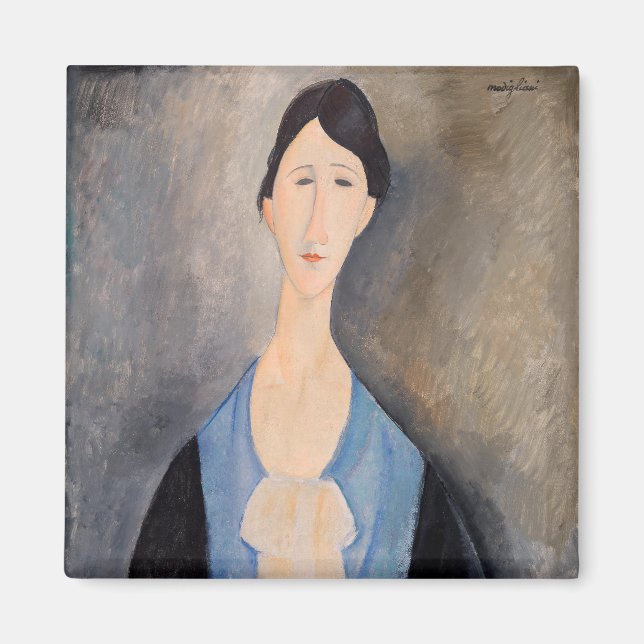Aimant Amedeo Modigliani - Jeune femme en bleu (Devant)