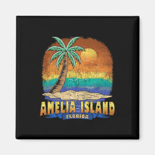 Aimant Amelia Island Floride Souvenir Vintage dénudé