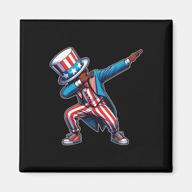 Aimant American African Dabbing Boy 4 juillet (Devant)
