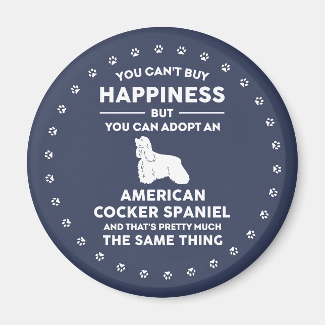 Aimant American Cocker Spaniel Happy (Devant)