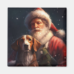 Aimant American English Foxhound Santa Claus Noël
