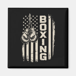 Aimant American Flag Funny Boxing Fighter Gym Gants Pour