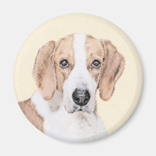Aimant American Foxhound Painting - Joli art original chi