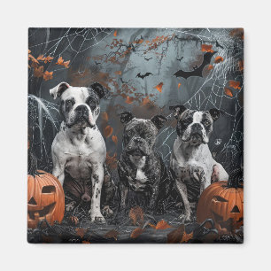 Aimant American Staffordshire Chien de nuit d'Halloween