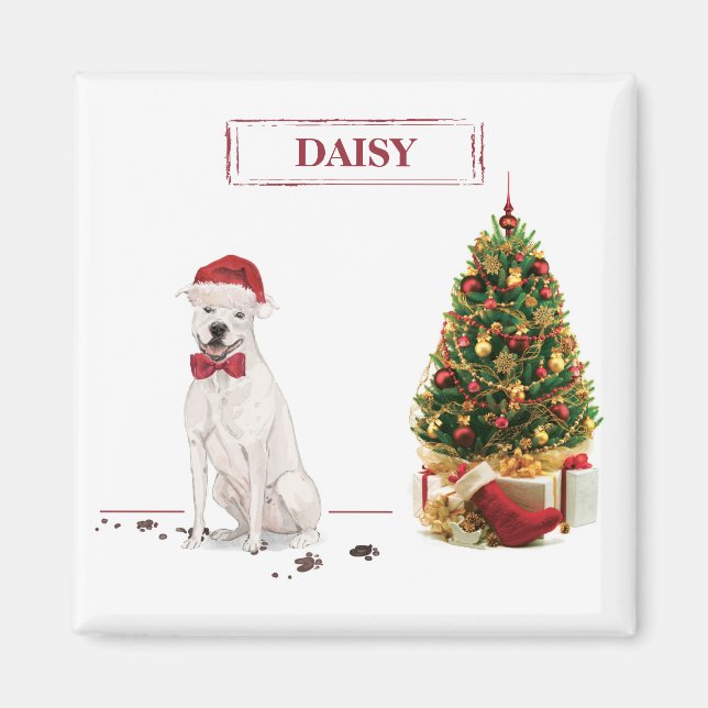 Aimant American Staffordshire Terrier Funny Christmas Dog (Devant)