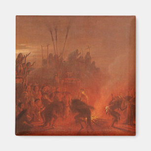 Aimant Amérindiens vintage, Danse du buffle par Wimar