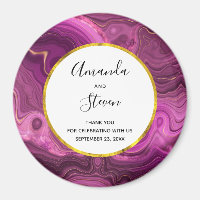 Améthyste Violet Et Or Agate Mariage Merci