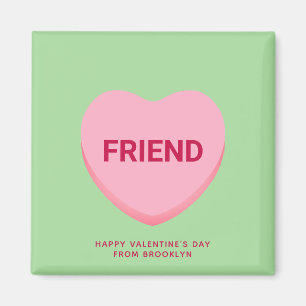 Aimant Ami conversation rose verte coeur Valentine's
