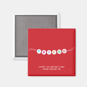 Aimant Ami mignon bracelet d'amitié rouge Valentines Day