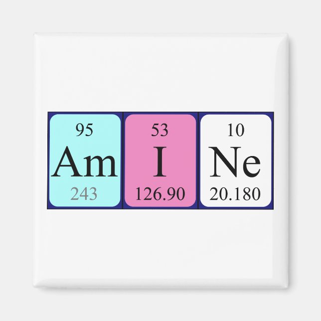 Aimant Amine l'aimant de nom de table périodique (Devant)