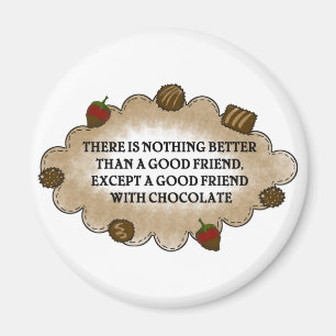 Aimant Amis avec du chocolat