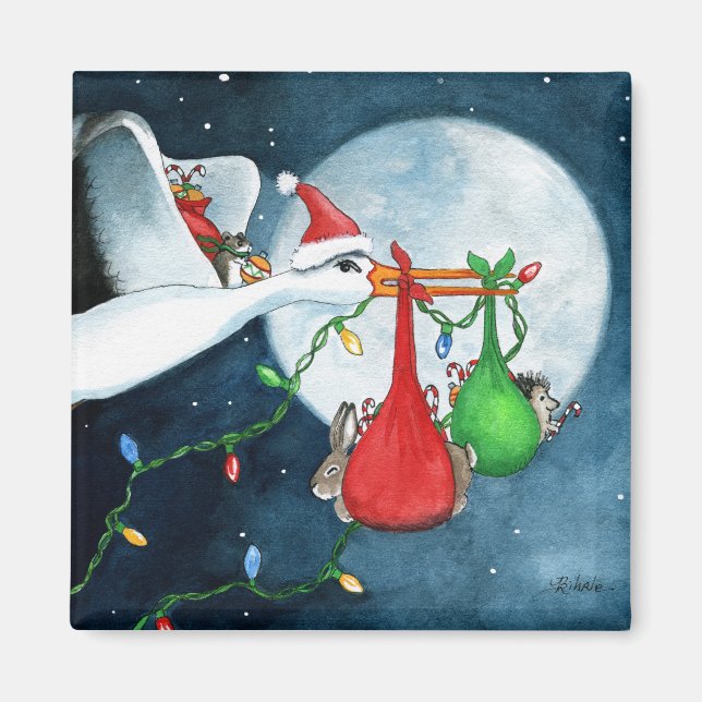 Aimant Amis de Noël et famille par Bihrle (Devant)