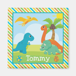 Aimant Amis dinosaures colorés mignons pour enfants