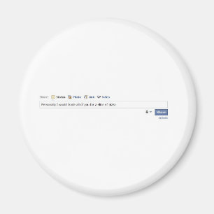 Aimant Amis et pizza de Facebook