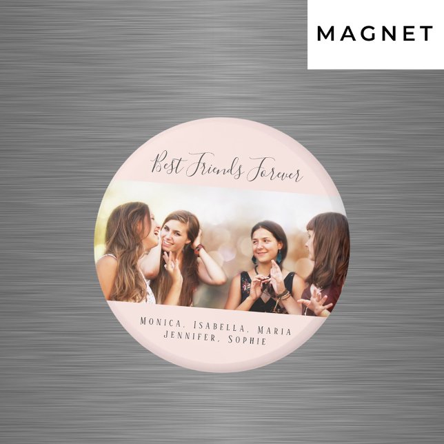 Aimant Amis pour toujours photo filles rose (Créateur téléchargé)