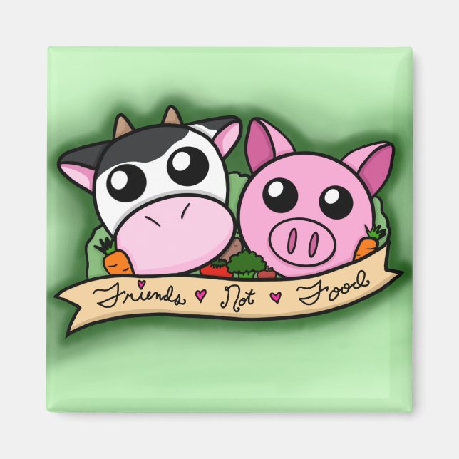 Aimant Amis végétariens/végétaliens - pas alimentaires (Devant)