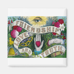 Aimant Amitié ou oeil omniprésent - symbole Vintage