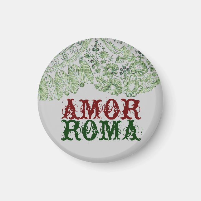 Aimant Amor Roma avec dentelle verte (Devant)