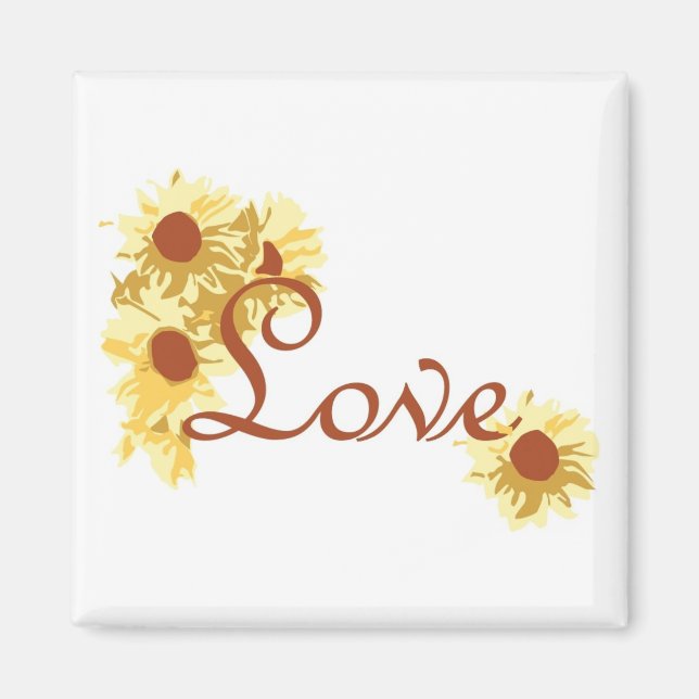 Aimant Amour avec les tournesols (Devant)