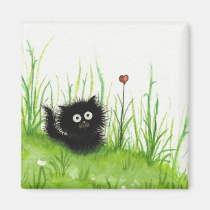 Aimant Amour brouillé de chat noir par BiHrLe