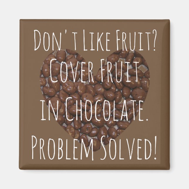 Aimant Amour Chocolat Raisins Drôle (Devant)