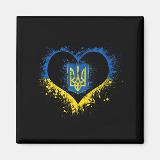 Aimant Amour Coeur Ukraine Drapeau ukrainien Stand Avec U