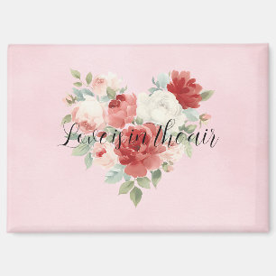 Aimant Amour dans l'air rouge rose cœur floral