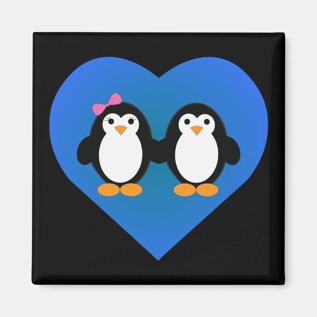 Aimant Amour des pingouins (Devant)