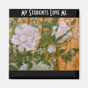 Aimant Amour d'étudiant de rose blanc