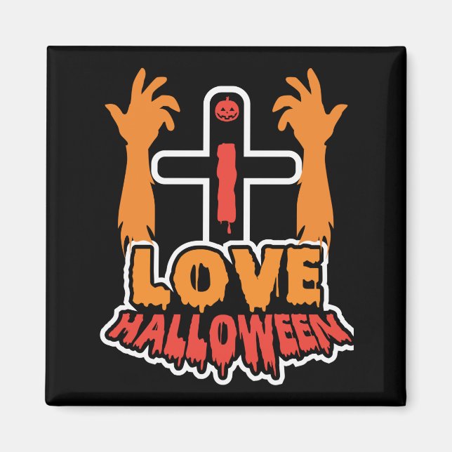 Aimant Amour drôle Halloween Éffrayant mains Zombie (Devant)