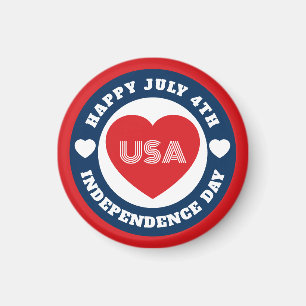 Aimant Amour du 4 juillet USA Patriotique Rouge Blanc Ble