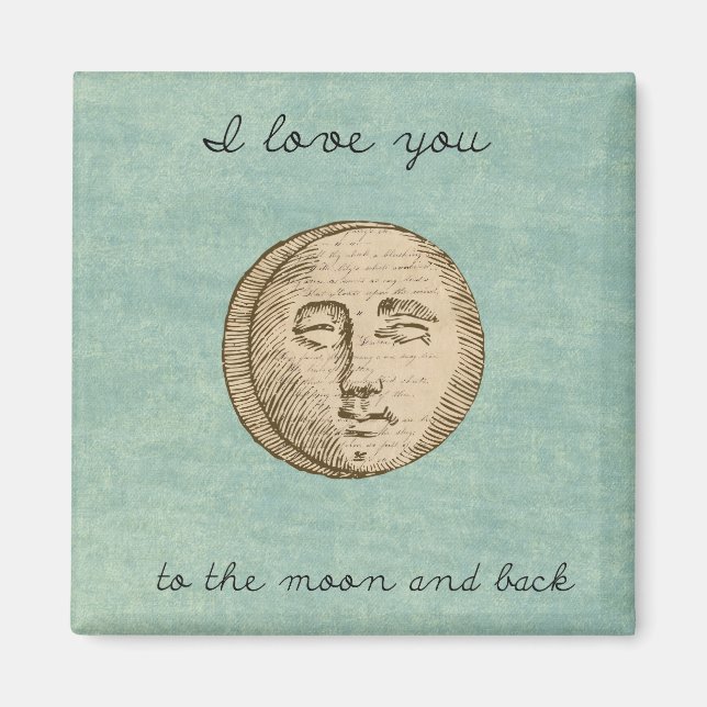 Aimant Amour du visage de la lune (Devant)