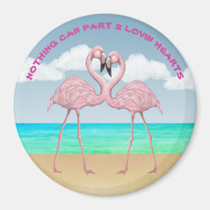 Aimant Amour Flamant rose