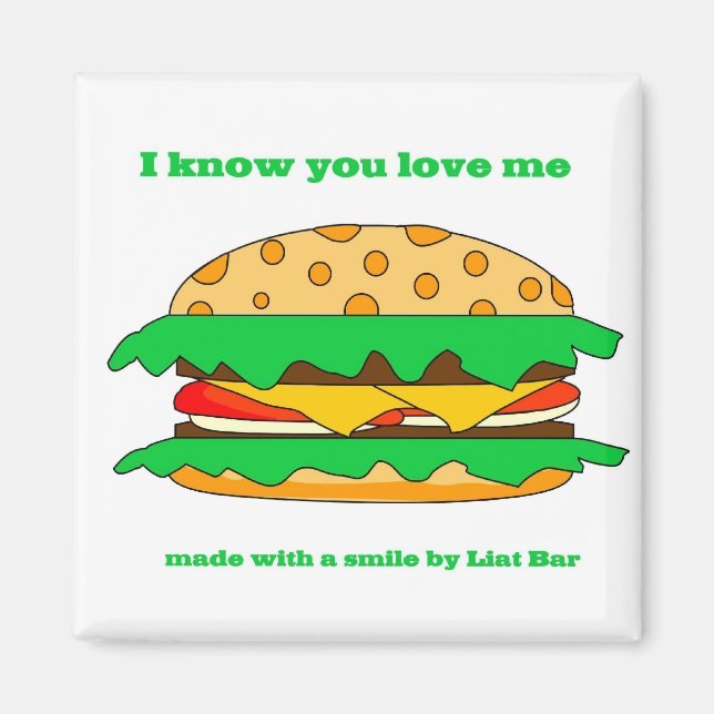Aimant amour hamburger (Devant)
