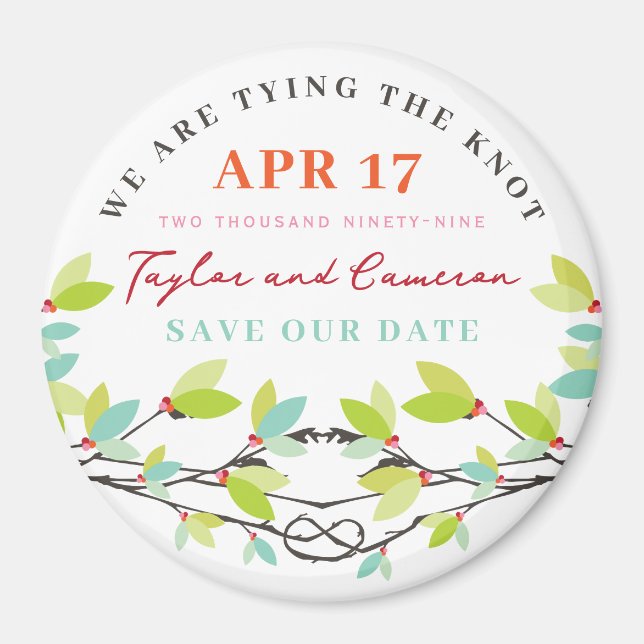 Aimant Amour noué Arbres Printemps Mariage Enregistrer La (Devant)