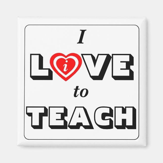 Aimant Amour pour enseigner l'enseignant dédié dire (Devant)