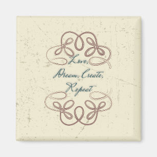 Aimant Amour, Rêve, Créer, Répéter Conception Folk