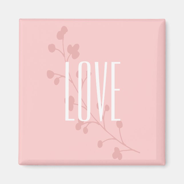 Aimant Amour rose floral (Devant)