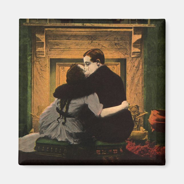 Aimant Amour vintage et romance, foyer romantique Kiss (Devant)