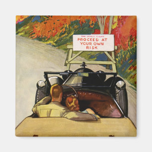 Aimant Amour Vintage, Route Fermée Procédez à Vos Propres