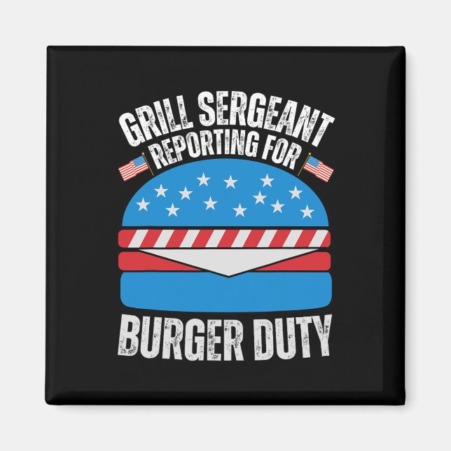 Aimant Amoureux De Burger Drôle Américain Usa Joyeux 4ème (Devant)