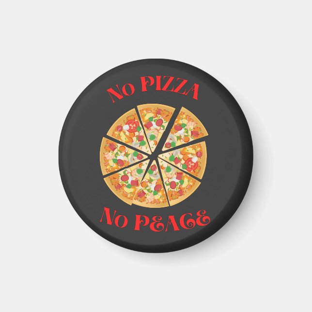 Aimant Amoureux de pizzas amusantes (Devant)